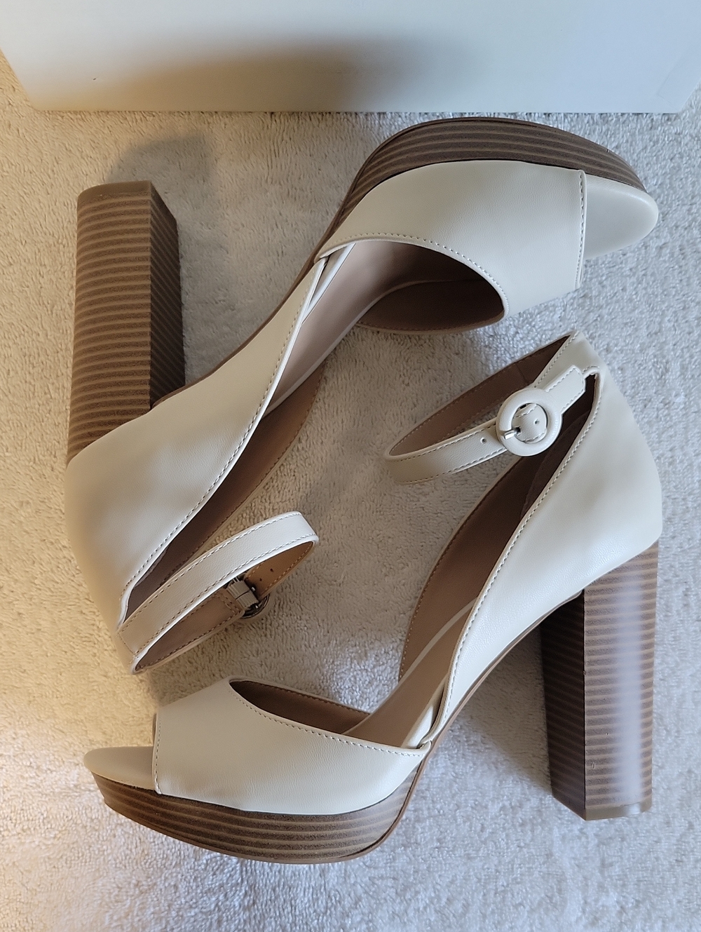 Sun + Stone "Reeta" Peep-toe, Block Heel Platform Sandals, NIB - Picture 7 of 11